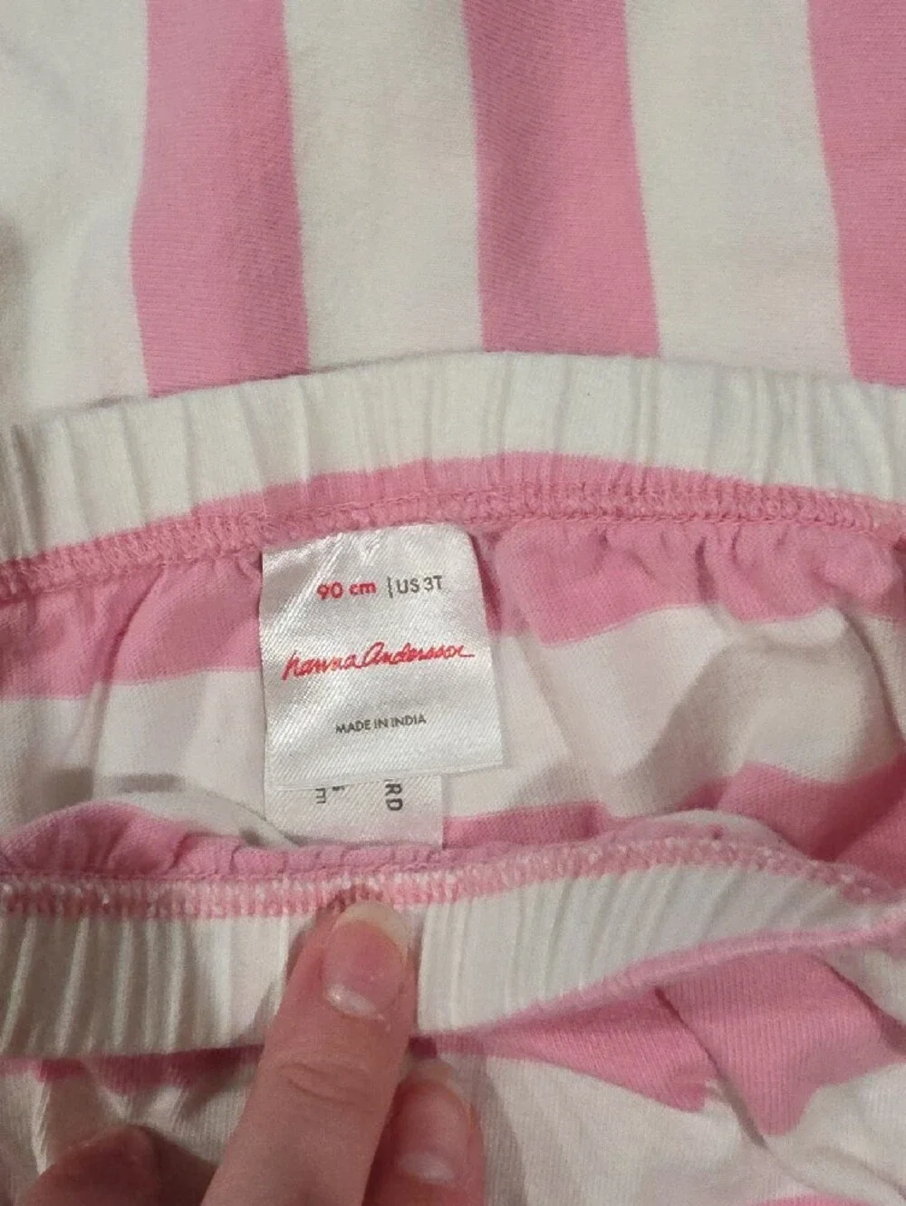 Hanna Andersson Pink and White Striped Dress with Matching Bloomers 3T